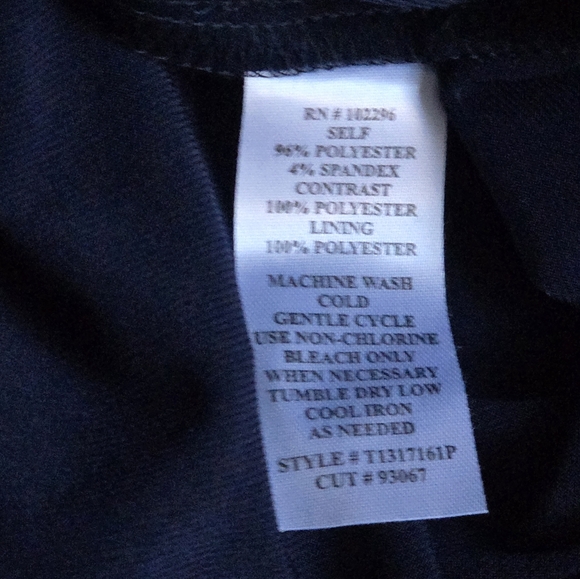 NWT CONNECTED NAVY BLUE STRETCH POLYESTER ASYMMETRICAL SHEATH EVENING DRESS 14P - Picture 6 of 7